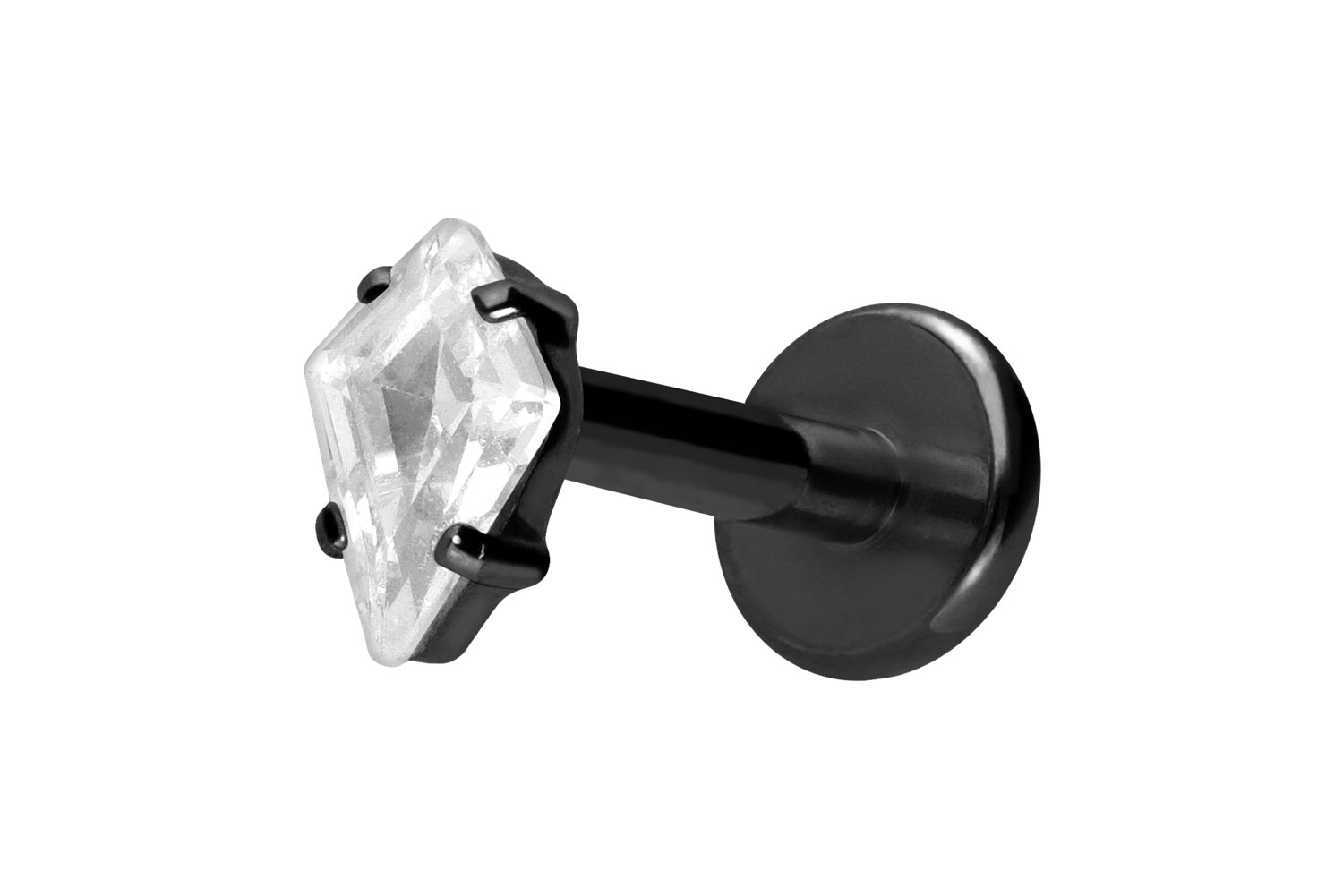 Titan Labret Piercing mit Innengewinde KRISTALLRAUTE